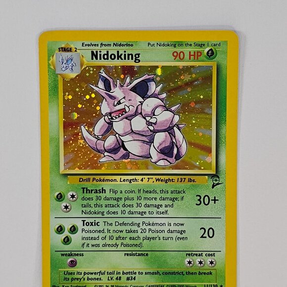 Nidoking 11/130 Base Set 2 Holo Pokemon Card Rare MP - Picture 4 of 8